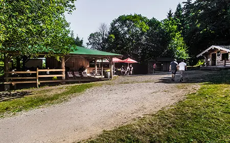 Enfant équipé sur un parcours accrobranche